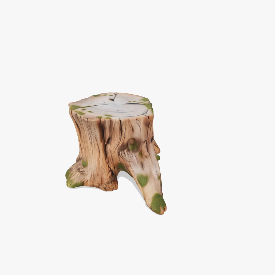 Realistic Tree Stump with Moss Model Pack